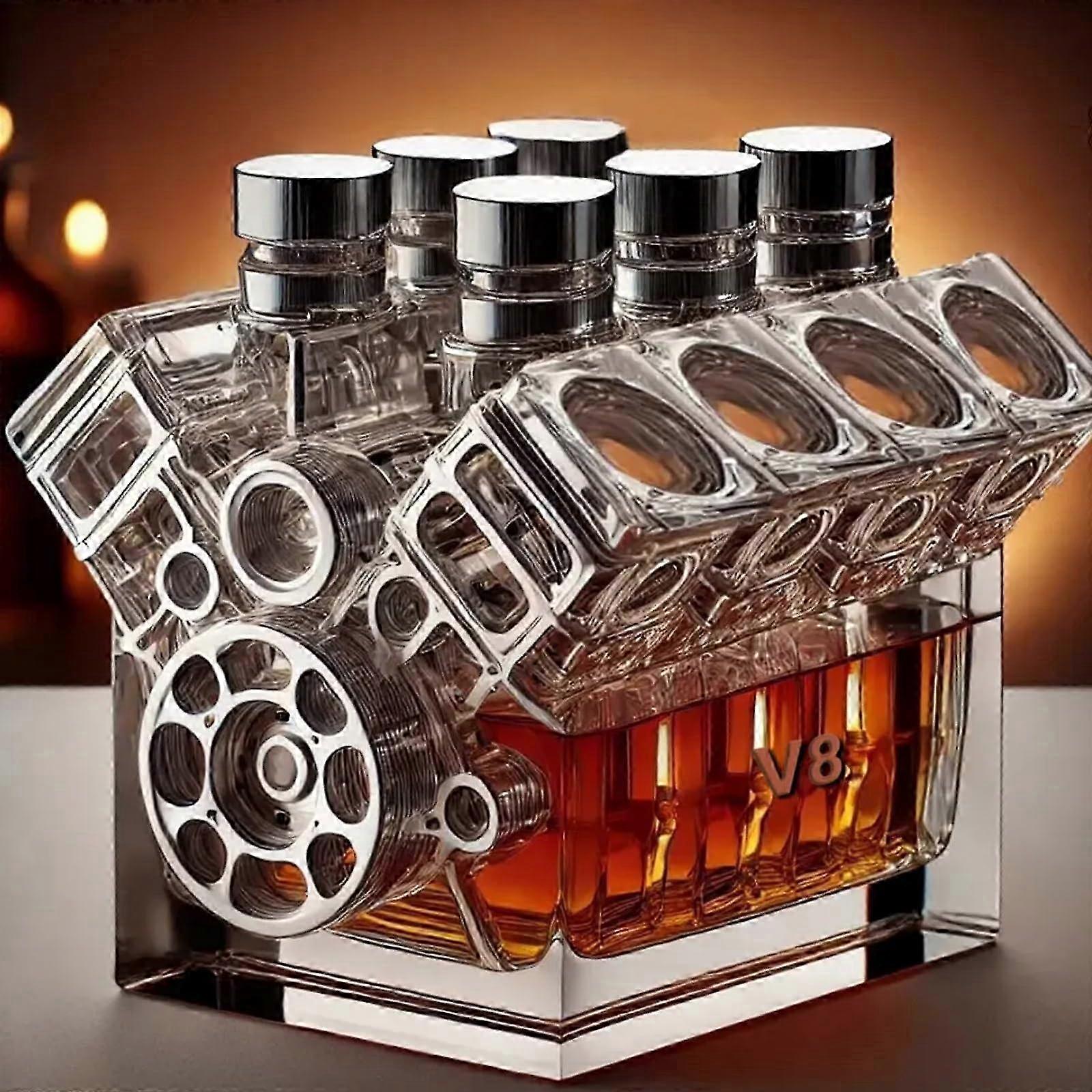 Resin Wine Bottle Engine Inspired Design Home Wine Cabinet Decoration Whiskey Container