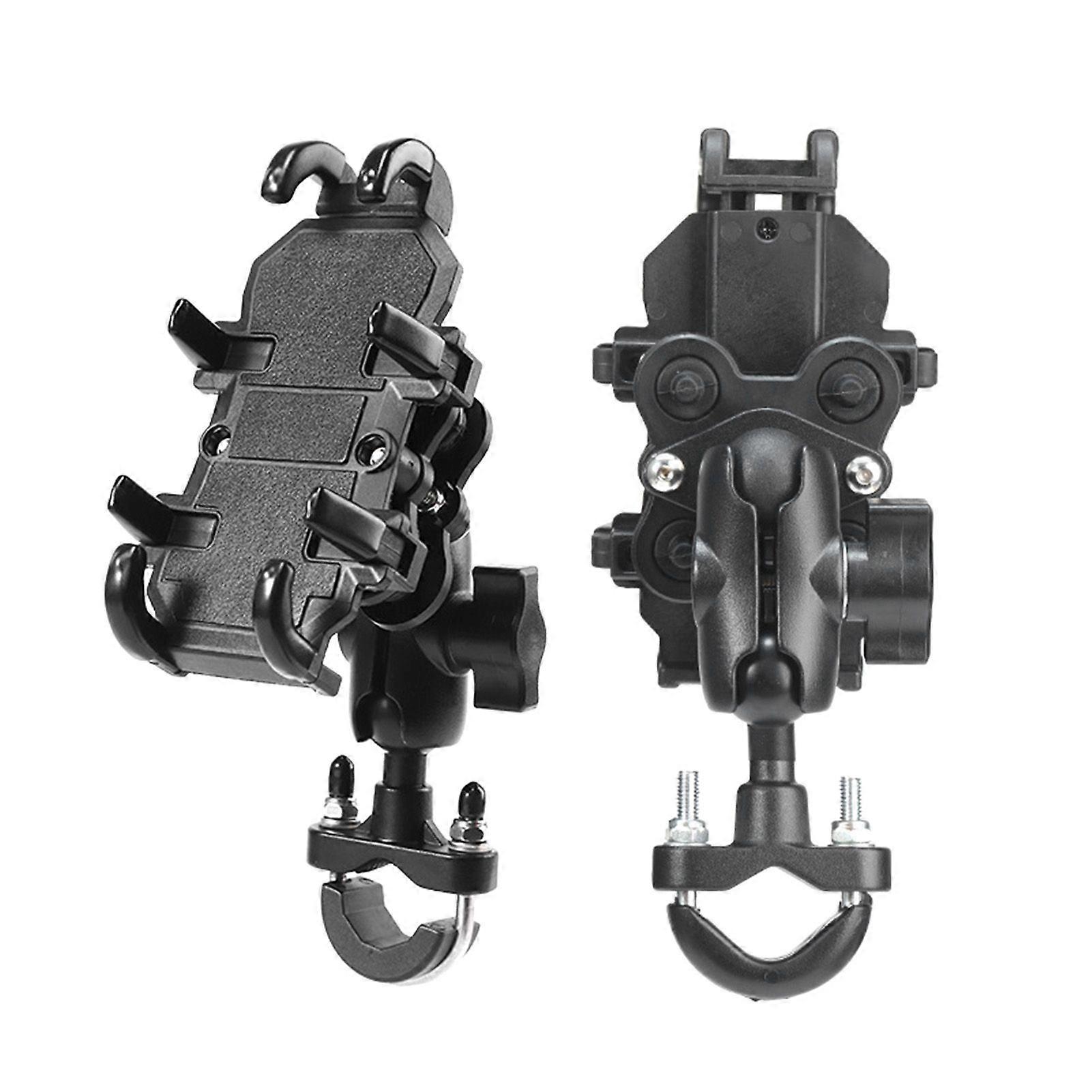 Motorcycle Phone Holder Shock Absorbing 8 Claws Fixed Mechanical Locking Phone Navigation Bracket for Scooter Handlebar Type