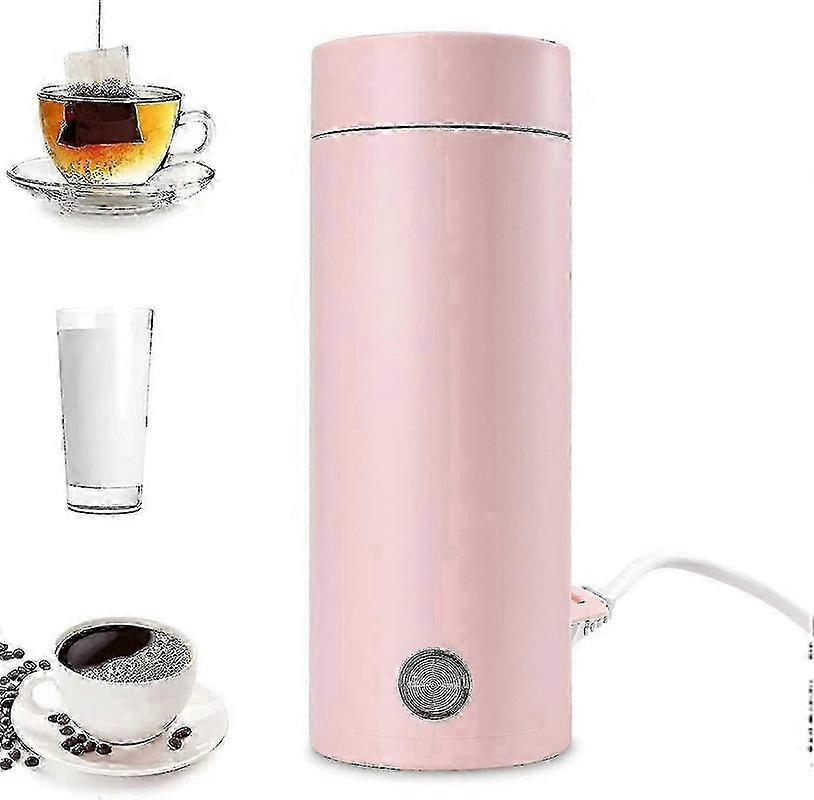 Mini Travel elektrisk vattenkokare, 400 ml liten vattenkokare i rostfritt stål, 3 i 1 elektrisk värmekopp, snabbkoka och automatisk avstängning för te, mjölk, kaffe