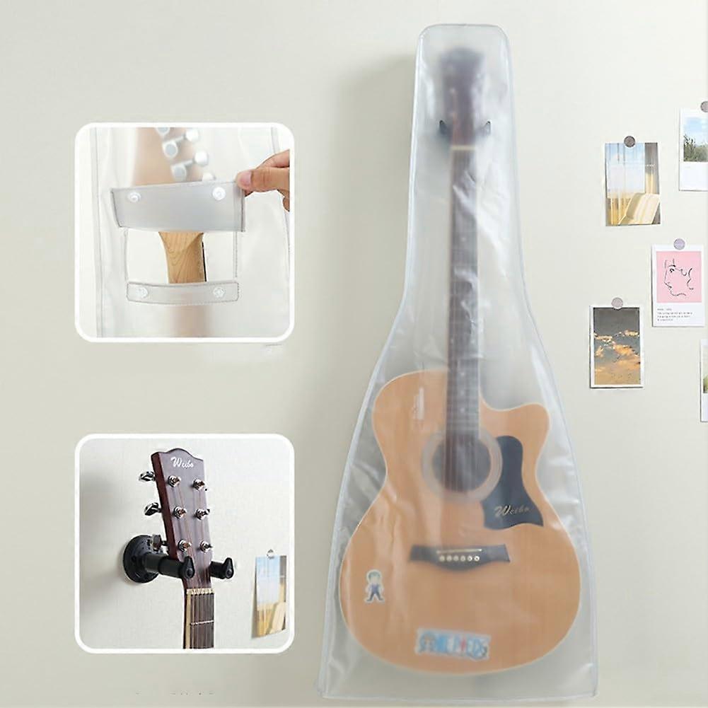 Wall Mounted Transparent Guitar Cover, PVC Material, Dust and Moisture Protection for Acoustic Guitar