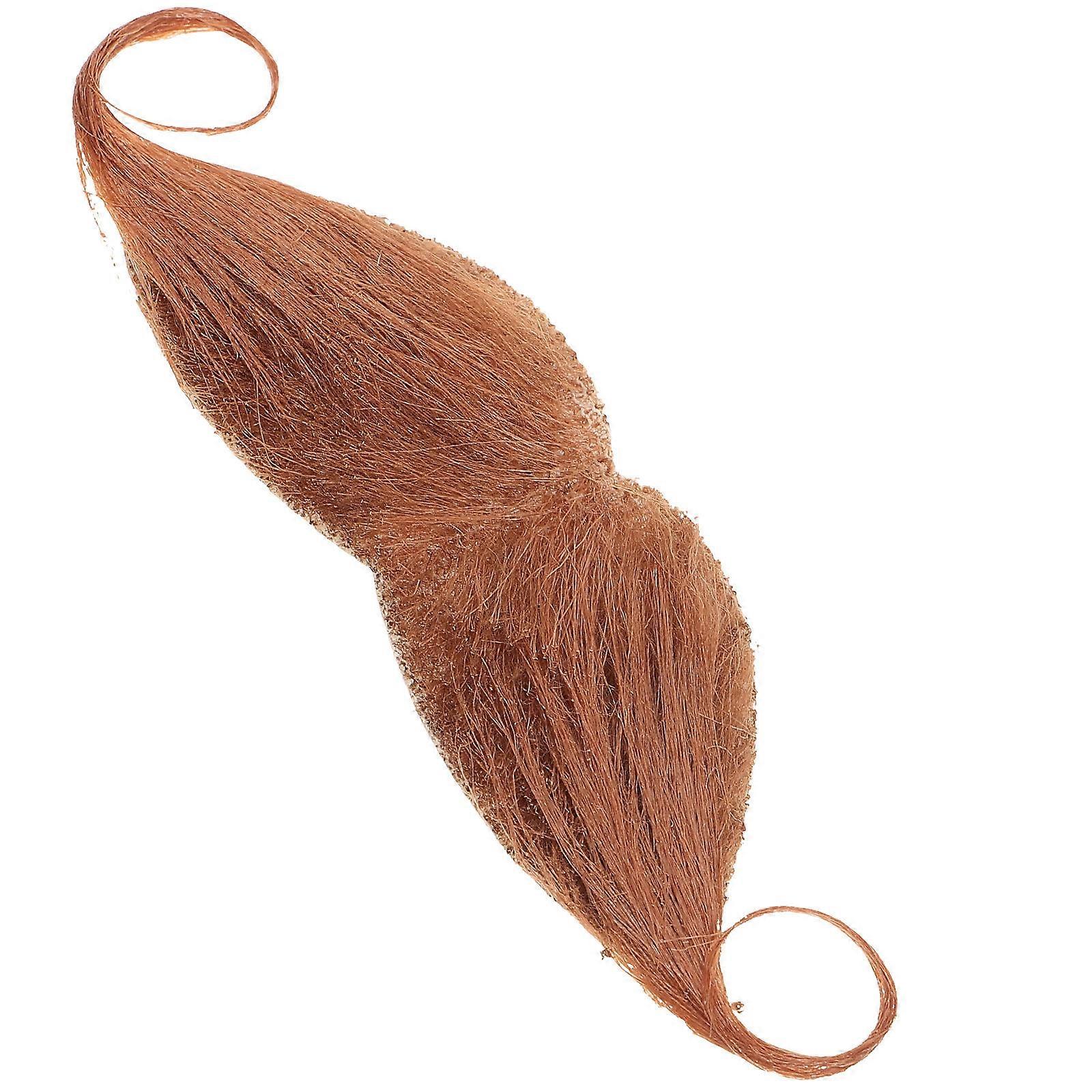 Fake Mustache Realistic Mustache for Decor 2Pcs Brown Plush Material