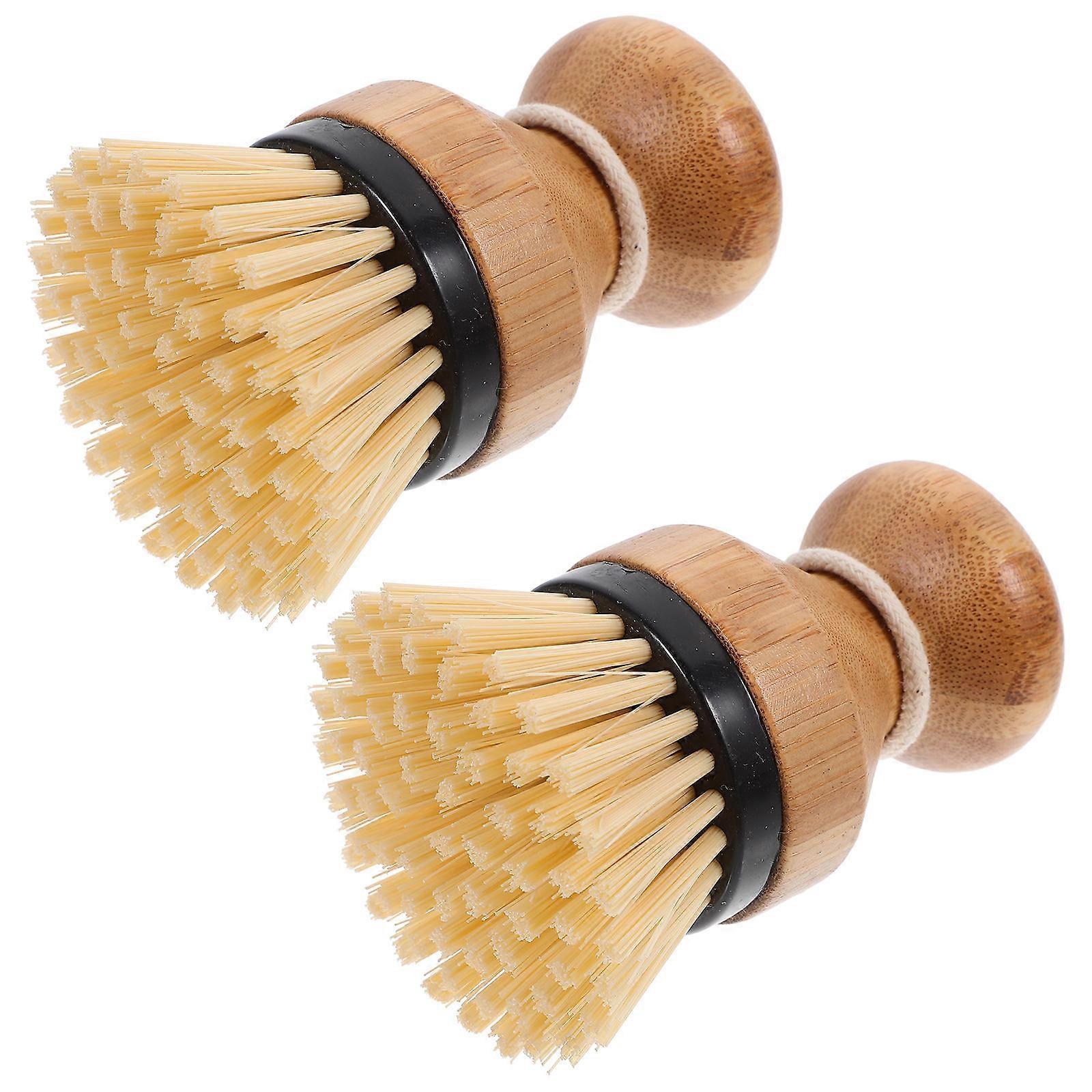 Bamboo Handle Dish Brush for Kitchen Cleaning 6Pcs Multi-Use Small Scrubber