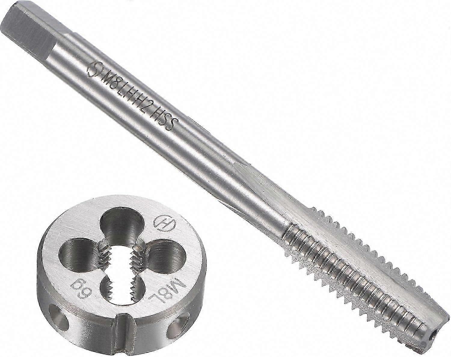 Good Sourcing Map M8 x 1.25mm Left Hand Thread Die Set HSS Machine Screw Tap with Alloy Steel Round Die