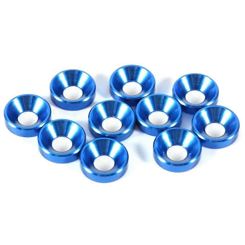 10Pcs M5 Anodized Countersunk Head Washers Gasket Aluminum Alloy Royal Blue