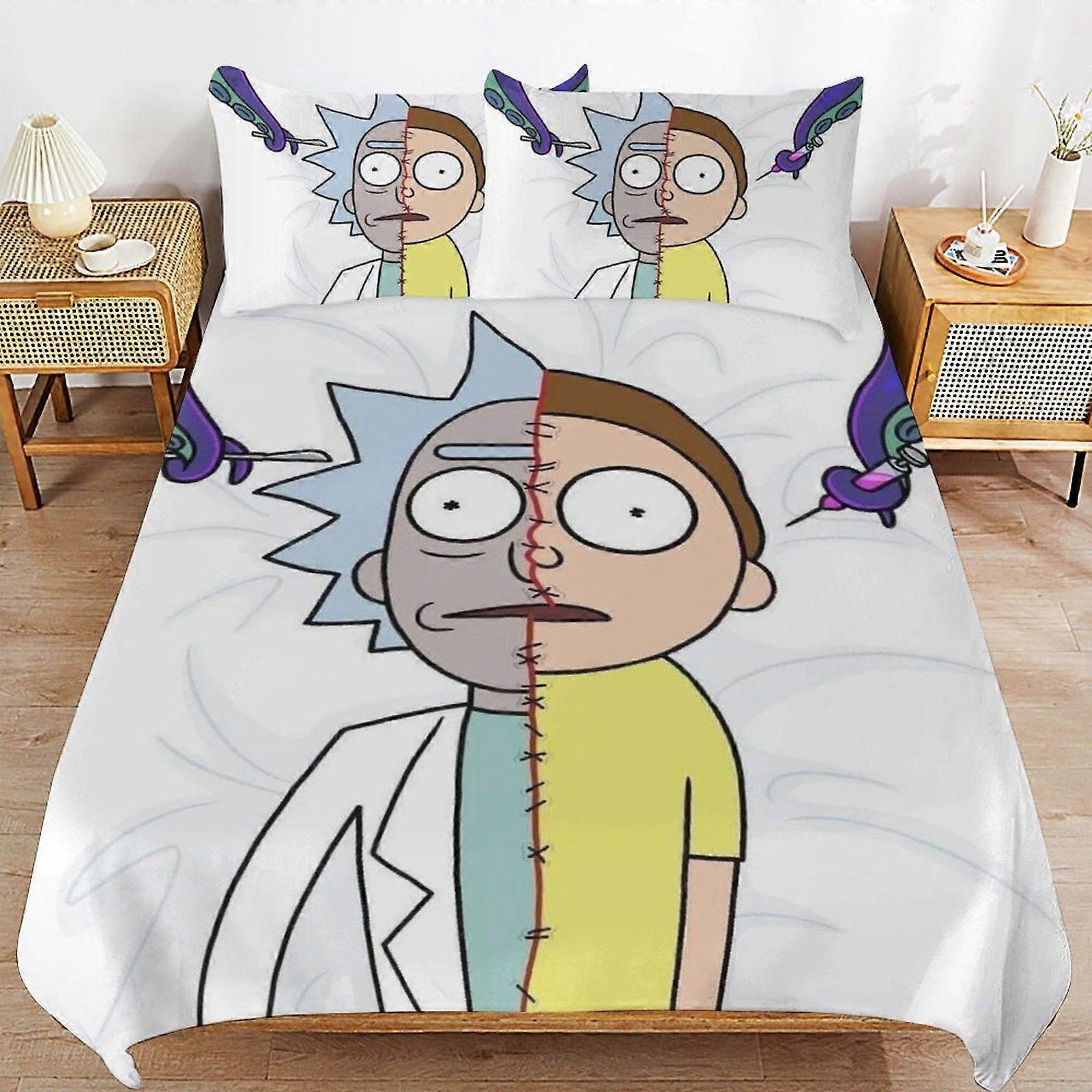 a200 Rick and Morty Season Classic Feel Thread Line Comfort Touch Secure Zip Practical Layer Duvet Cover Sets Habit n200