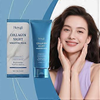 Collagen Night Wrapping Mask for Glass Skin - Elasticity& Hydration Boost,Reduces Dullness&Radiant Skin| Easy Peel-Off Collagen Face Mask Skin Care