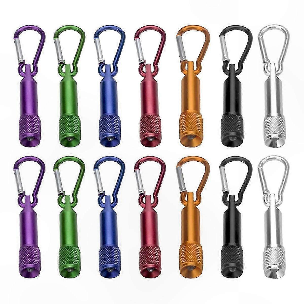 Mini LED Keychain Light Pendant Torch Small Portable Hand Lamp 14pcs Set