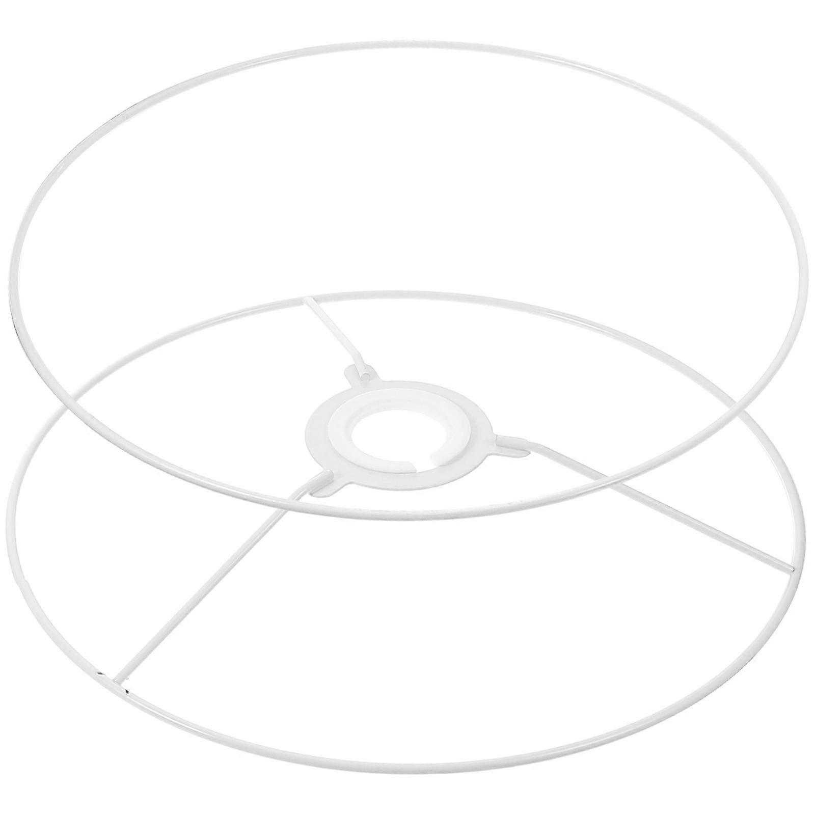 DIY Lamp Shade Ring Metal Frame for Drum Lampshade 6Sets White