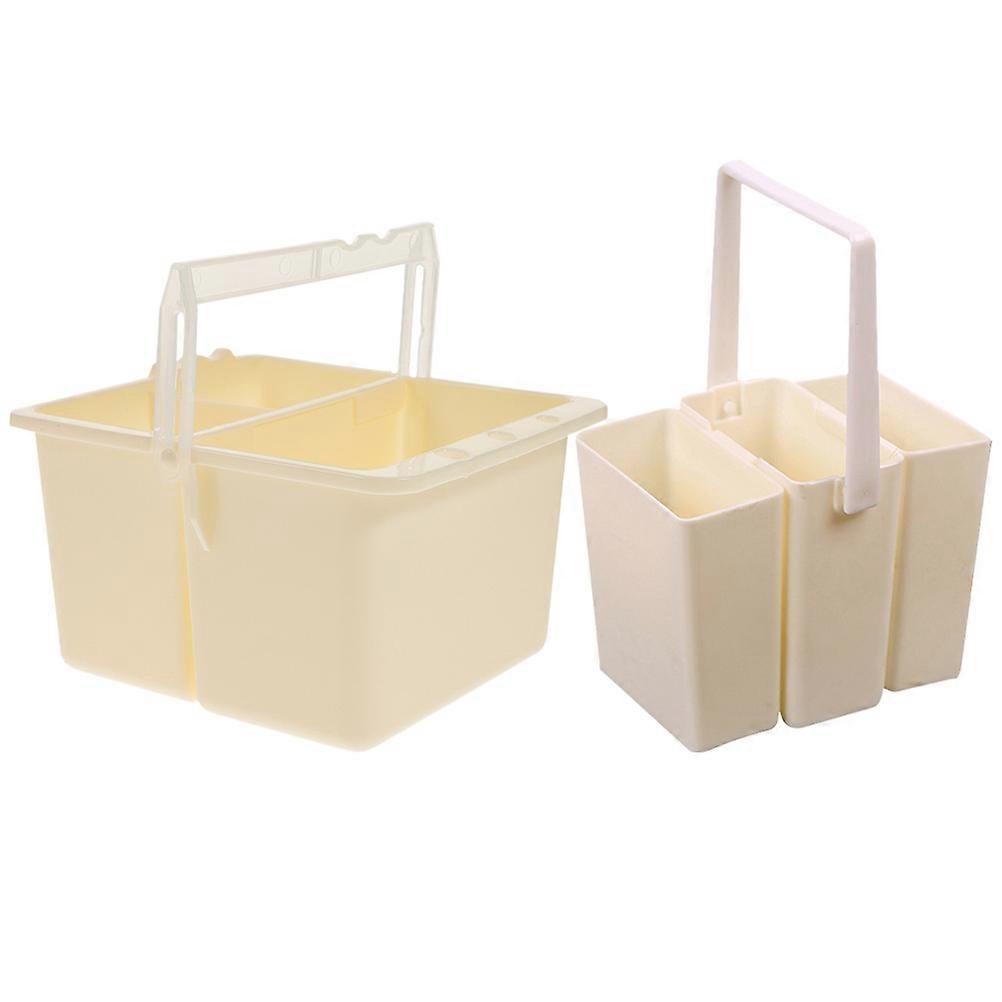 Portable Brush Cleaner Paint Brush Cleaner for Storage 4Pcs Beige Multipurpose