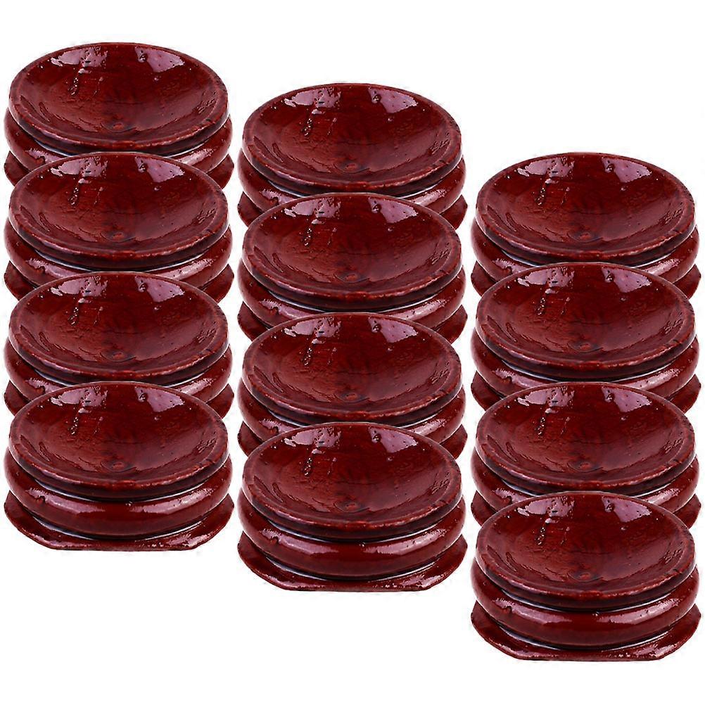 Crystal Sphere Stand Wooden Display Base for Storage 15Pcs Dark Red Stands