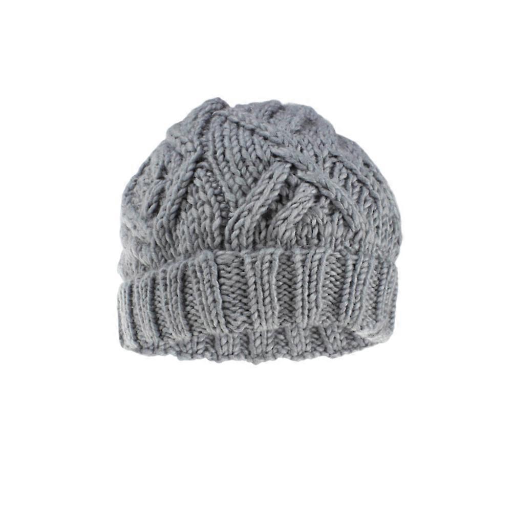 Thick Hat Knitted for Warm 3Pcs Rhombus Pattern Winter Hats