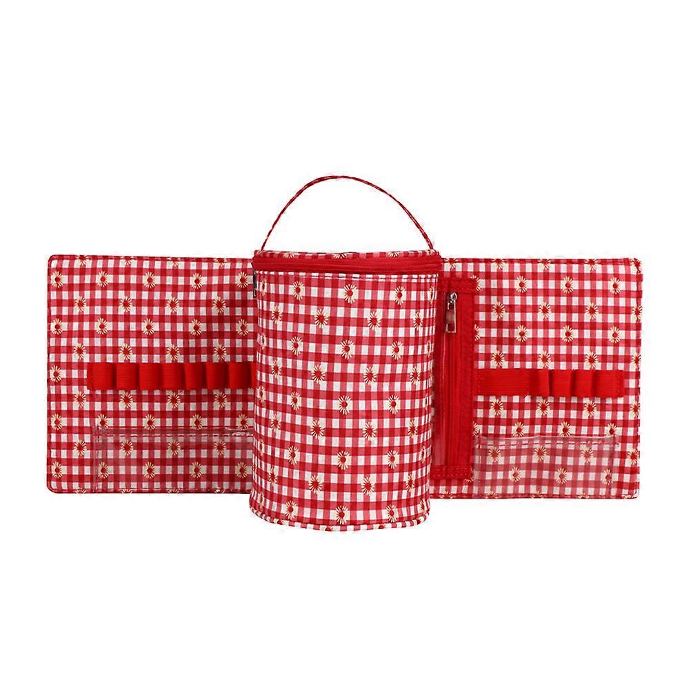 Yarn Storage Bag Portable Crochet Bag For Knitting Tools And Sewing Needles Multi Size With Compartmentalized Design 2Pcs