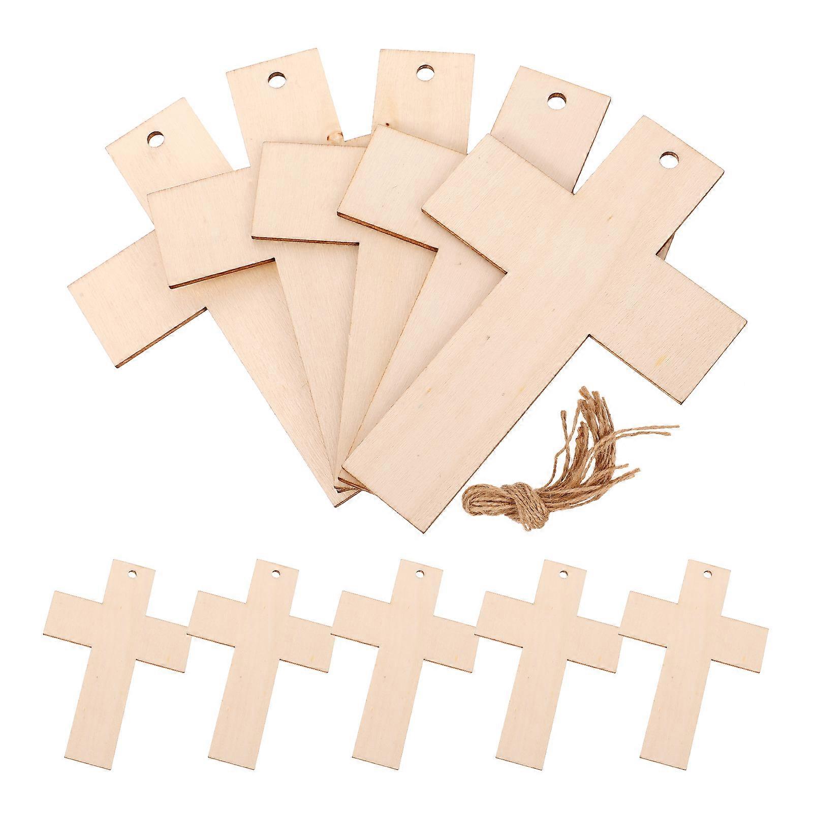 Wood Blank Cross Bookmark for Reading Use 75Pcs Unfinished Wood Bookmarks