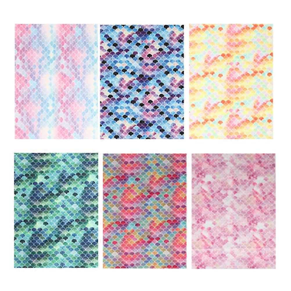 DIY Projects 6Pcs A5 Mermaid Pattern Craft Fabric Sewing Material 20x15cm Perfect For Crafting