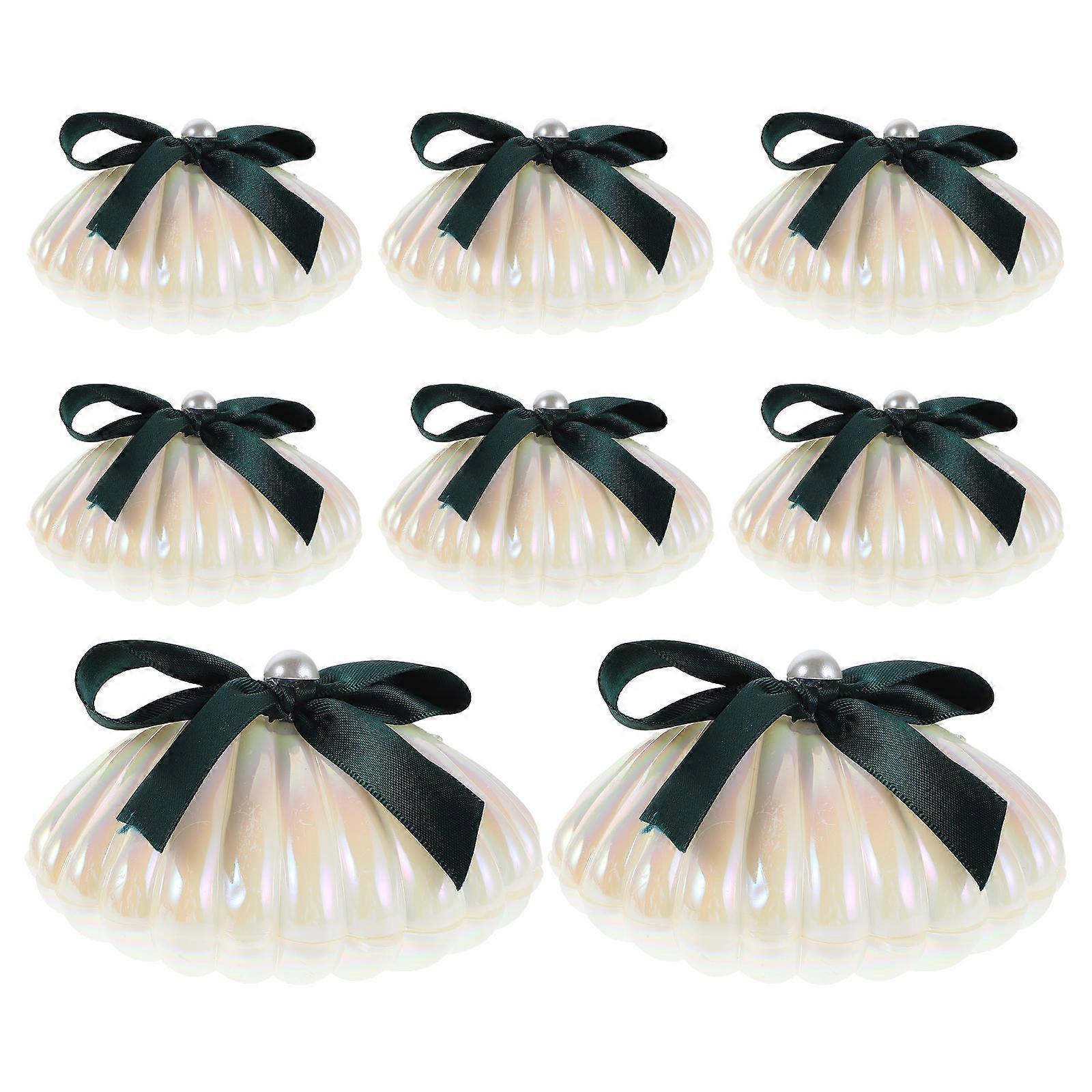Sea Shell Candy Boxes Decorative Wedding Favor Boxes with Ribbon 24Pcs