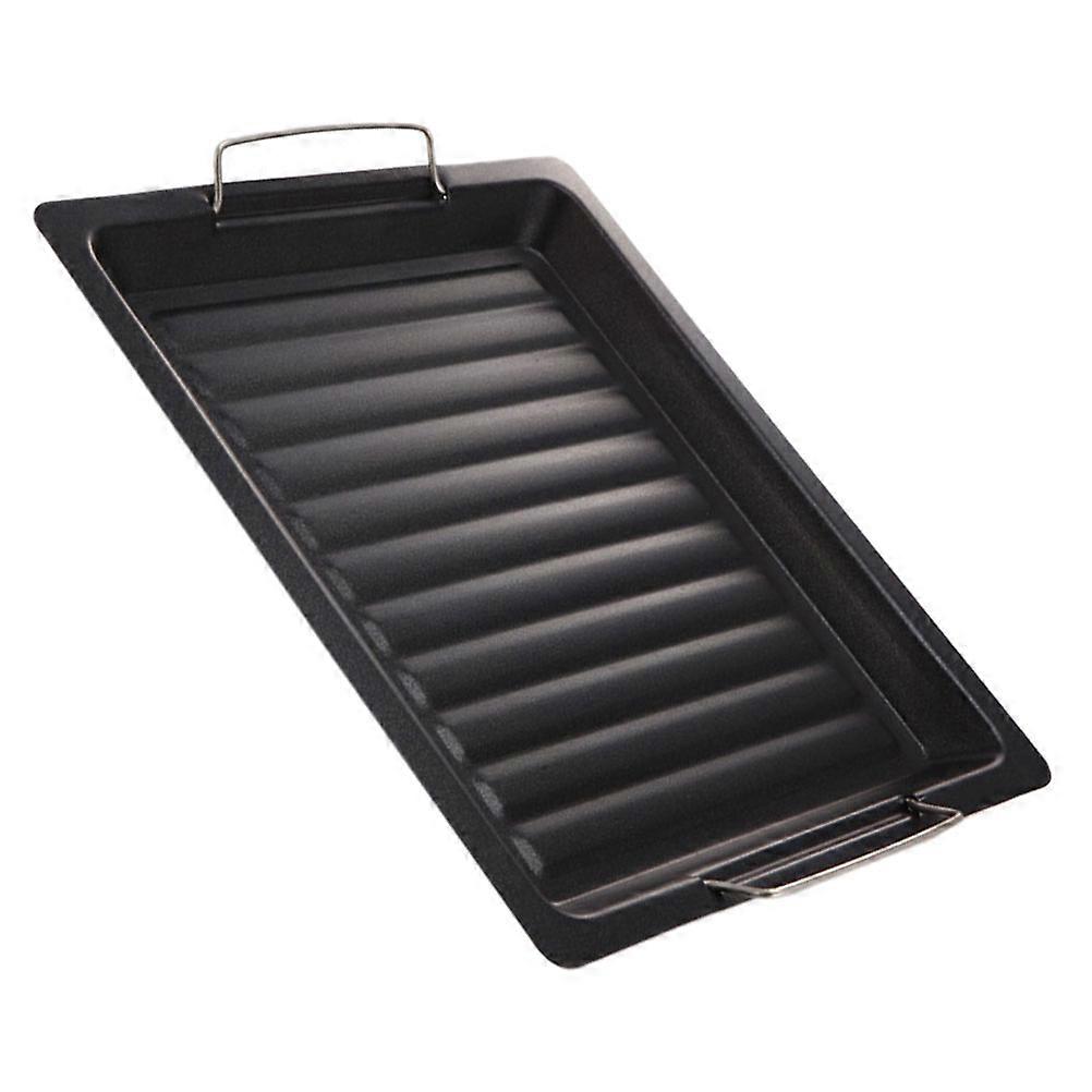 Portable Grilling Pan Barbecue Baking Tray Even Heating Heat Conduction 1Set