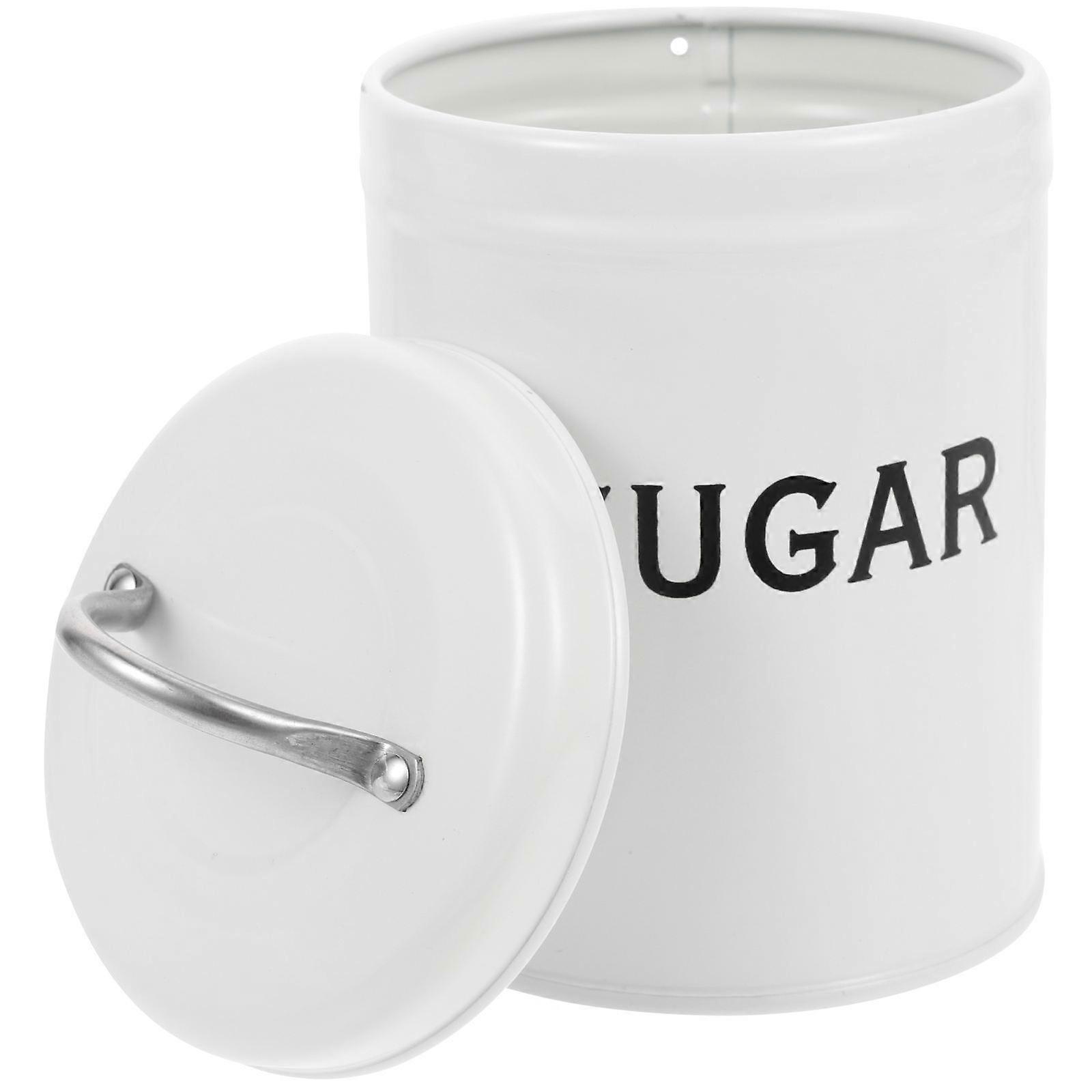 Metal Tea Canister for Storage 4Pcs White Portable Sugar Container Holder