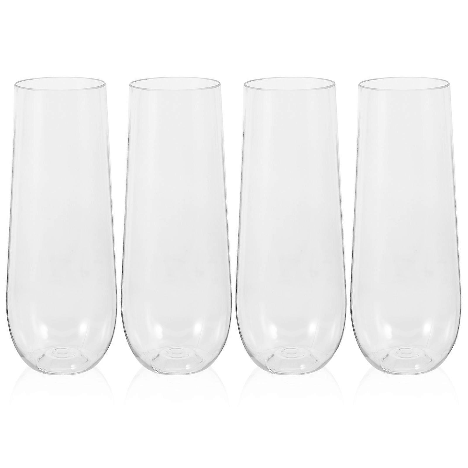 Plastic Clear Wine Cups for Storage 4Pcs Party Cups