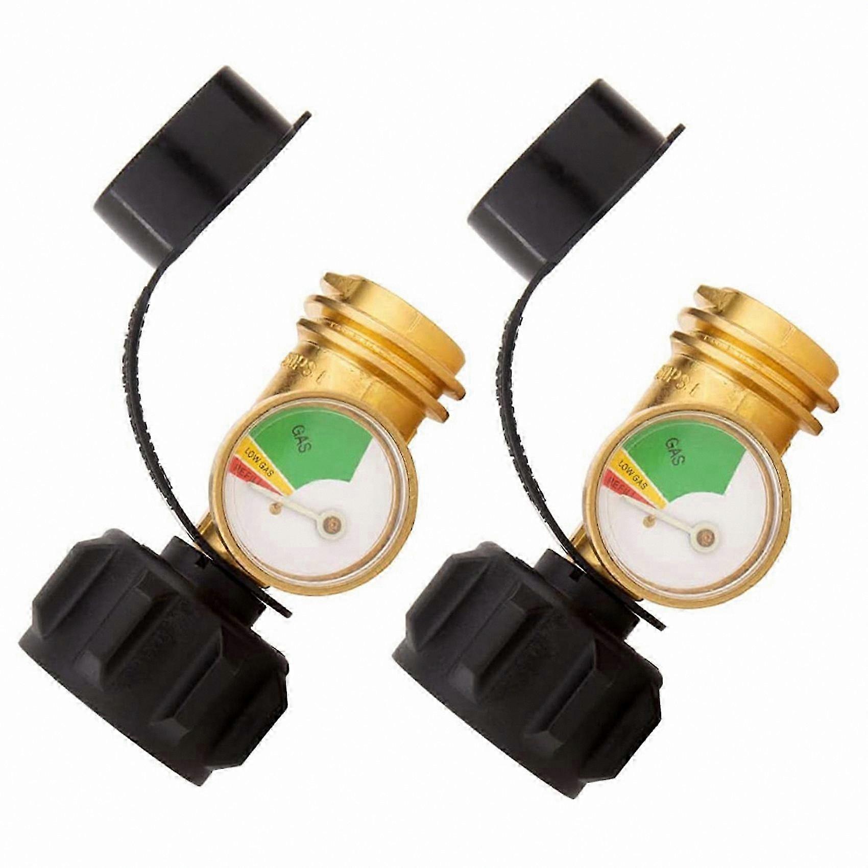 2-Pack Propane Tank Level Indicator with Type 1 Connection, Upgraded Pressure Meter for RV Gas Tanks