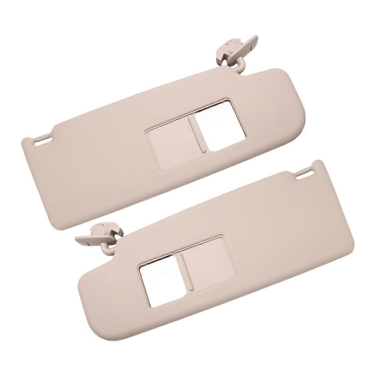 1Pair Car Sun Visor with A Make-Up Mirror for Skoda Octavia Beige