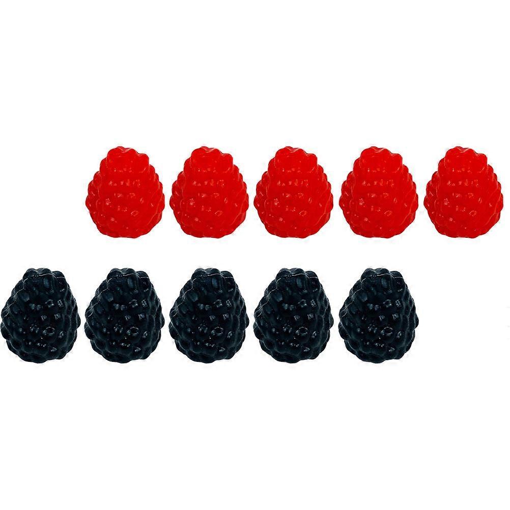 Lifelike Plastic Raspberry Decor For Fruit Store And DIY Projects Round Shape 20 Pcs