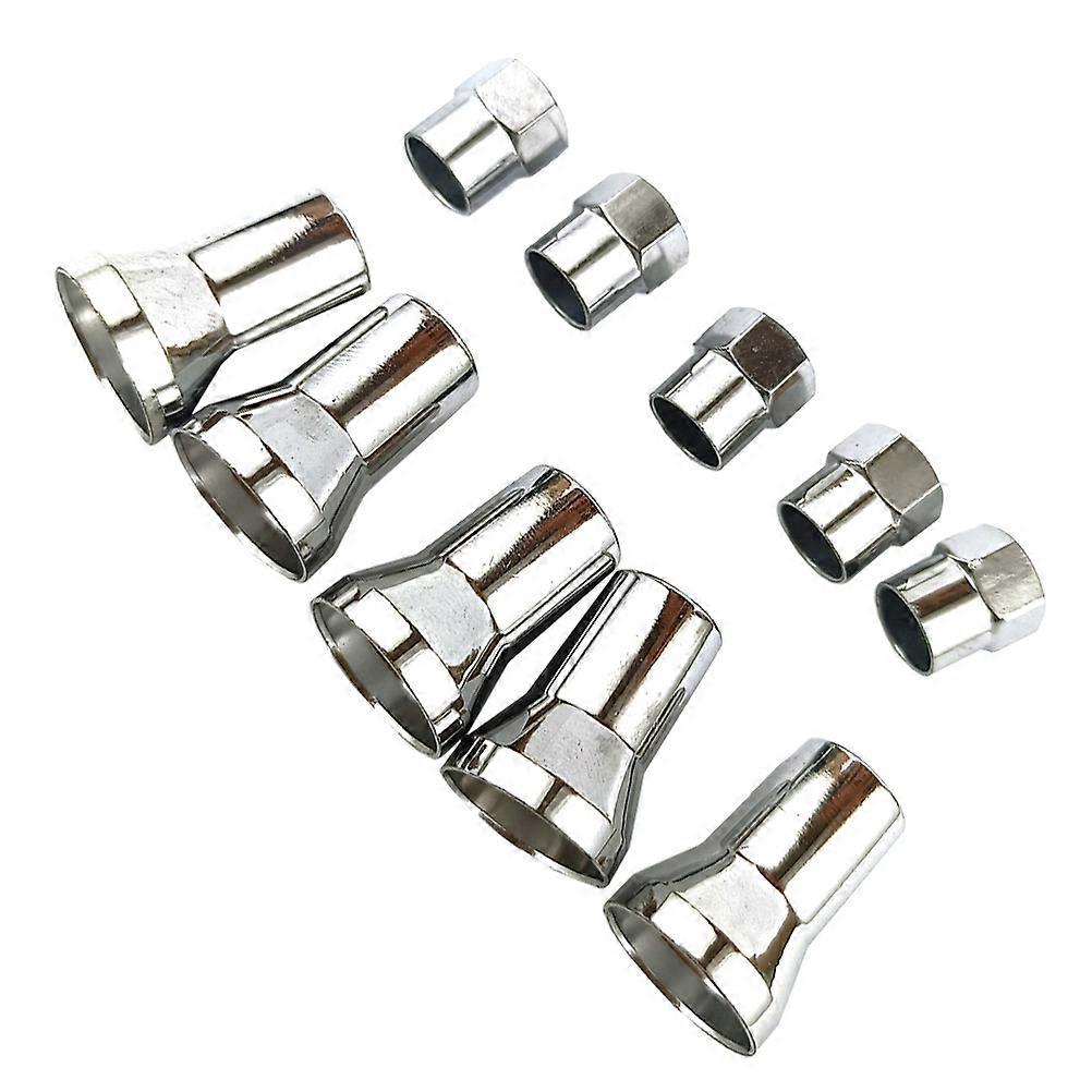 Valves Stem Sleeves and Caps Kit for Car Use 4Sets Silver Color