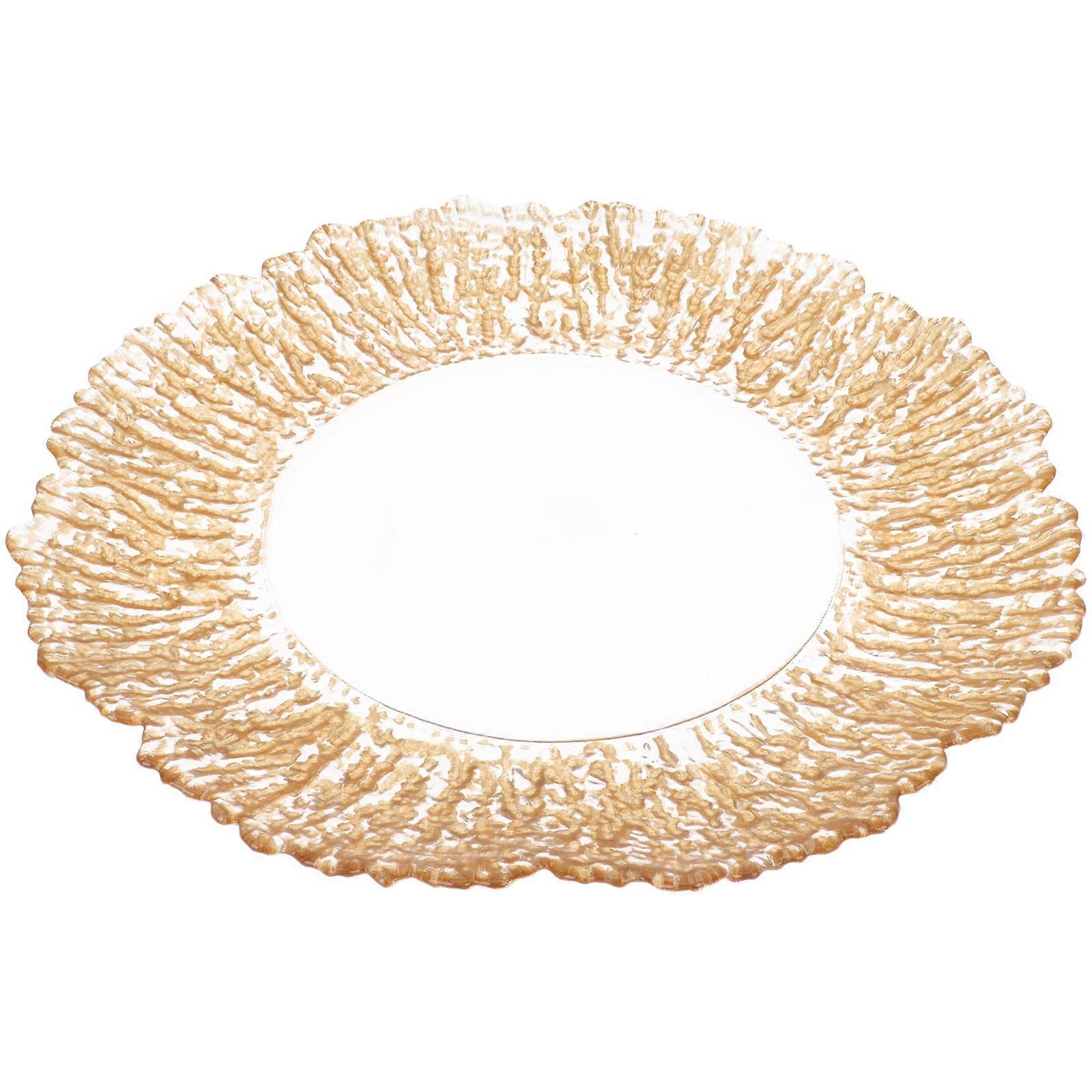 Elegant Glass Plate For Food Storage Ideal For Weddings And Kitchen Use Golden Color 1Pack