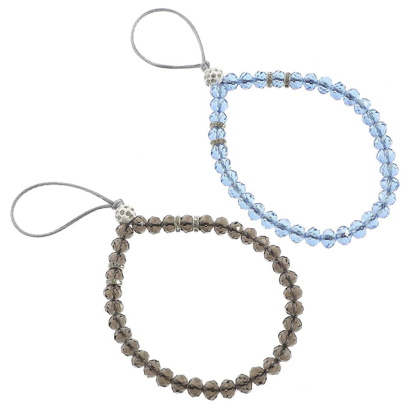 Beaded Phone Lanyard Cell Phone Chains Daily Use Durable 2Pcs