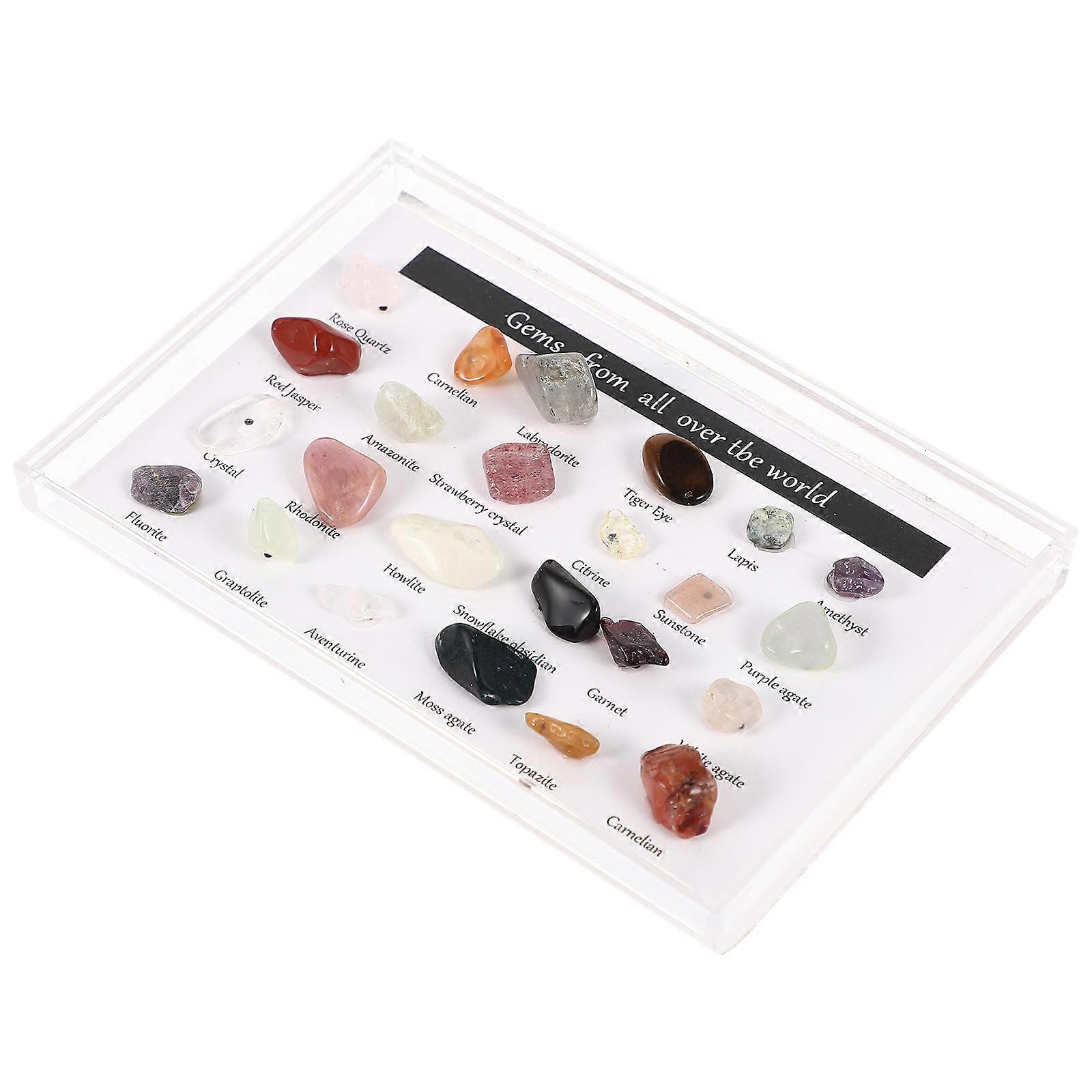 Mineral Stone Ornaments Natural Stone Ornament for Teaching 3Sets Assorted Color