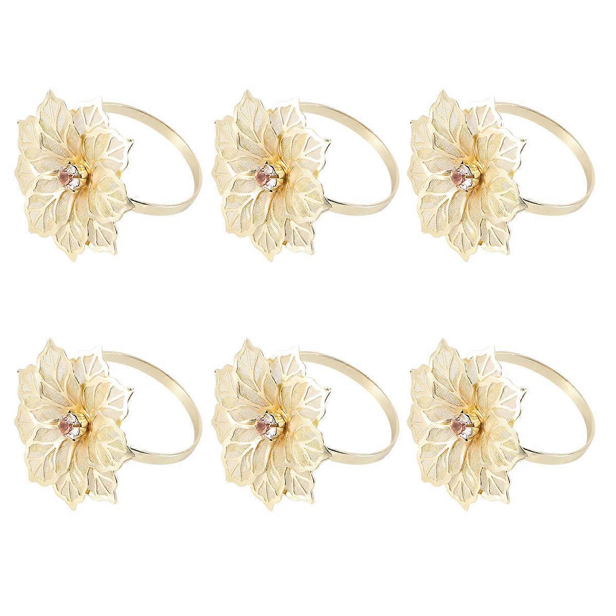 Flower Design Golden Napkin Ring for Decoration 36Pcs Pack
