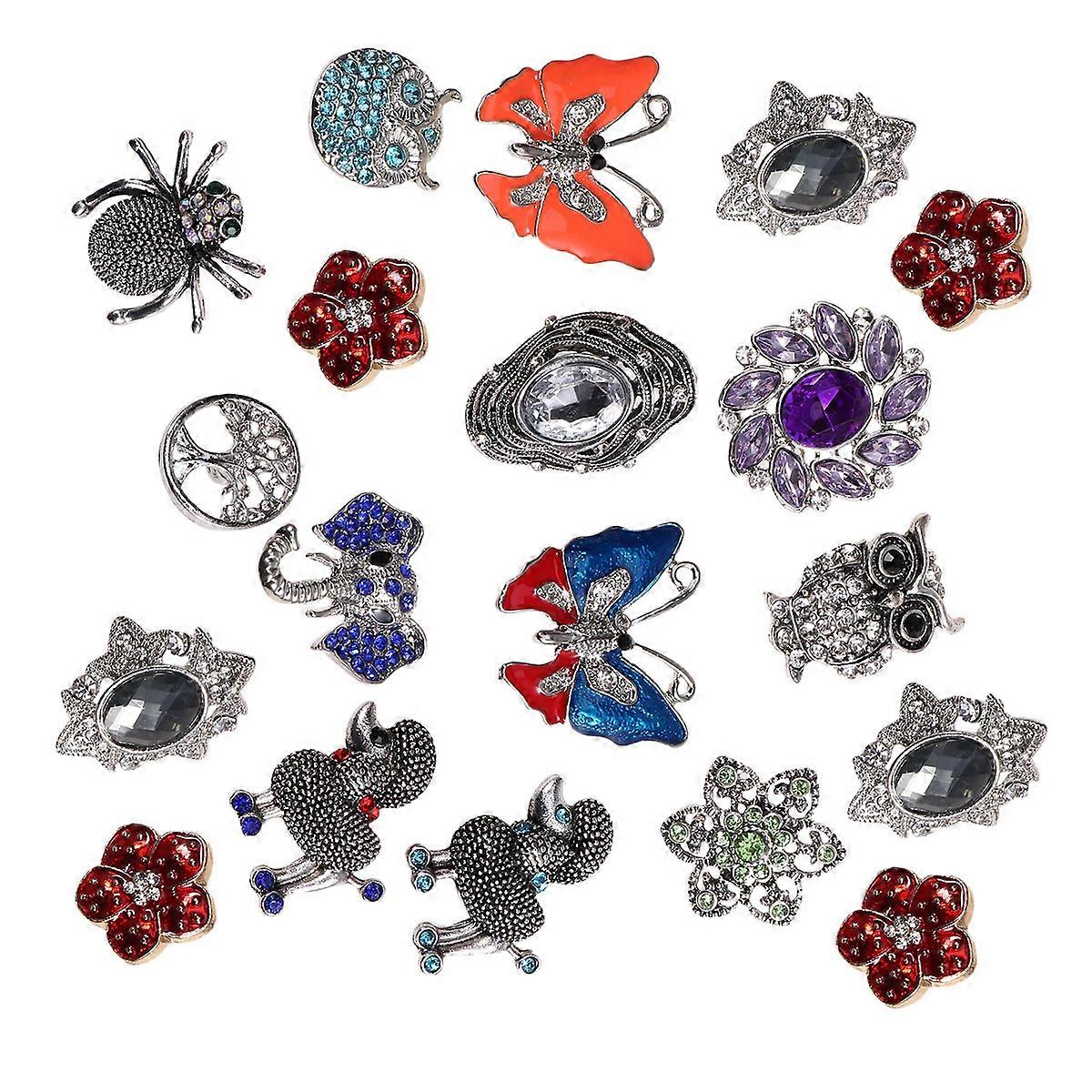 Sewing Buttons for Decoration 40Pcs Mixed Pattern Metal Rhinestone Buttons