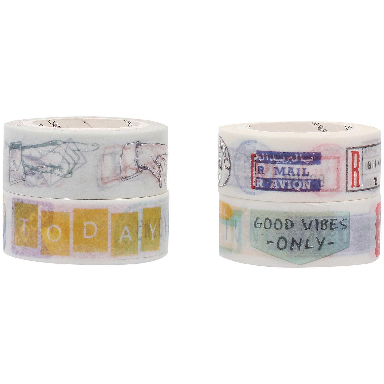 4Pcs Colorful Adhesive Washi Tape For Craft Projects Home Decor DIY Labels Office Use Assorted Width