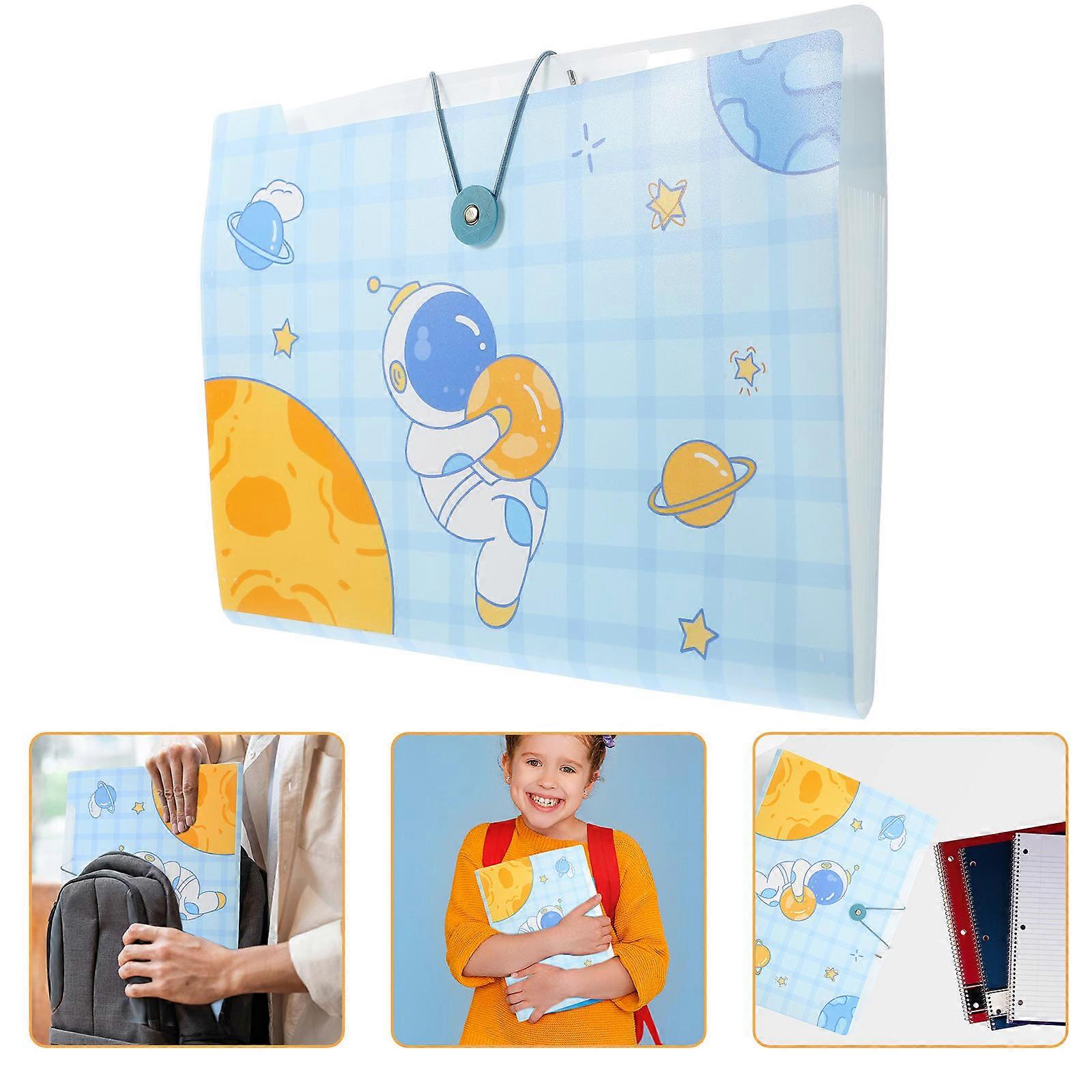 Small Accordion File Organizer Plastic Folder for Storage 6Pcs Sky-Blue ABS