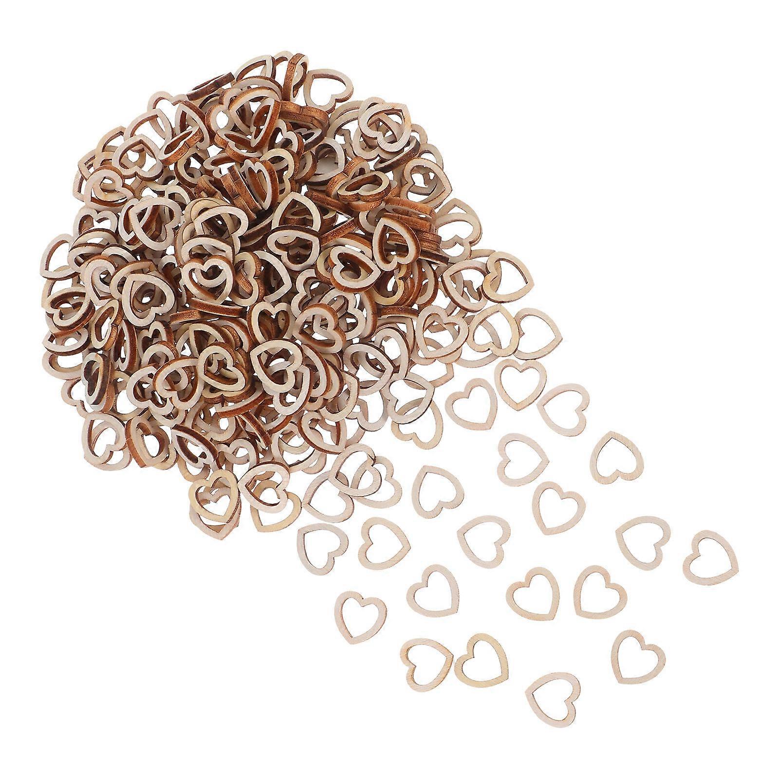 Wooden Heart Ornaments for DIY Crafts 900Pcs Rustic Valentine Table Scatter
