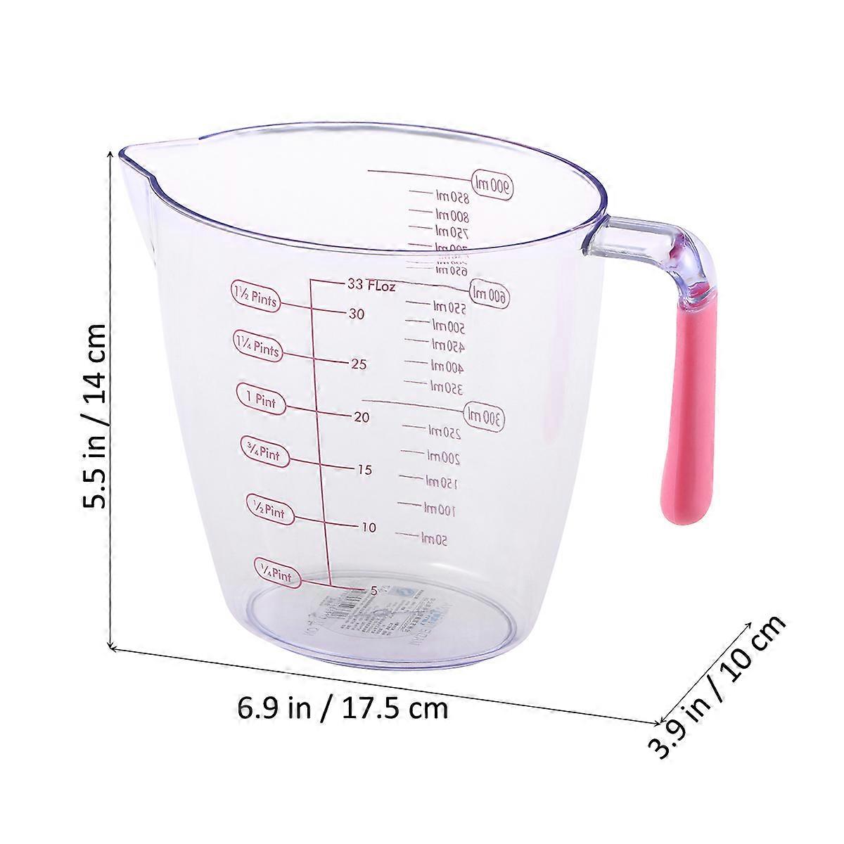 Transparent Measuring Cups Plastic Measuring Cup for Baking 900ml with Marking Scales