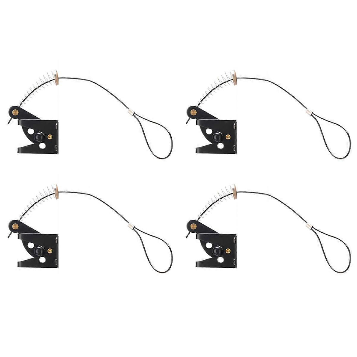 4X Self Locking Gate Latch for Wooden Fence Heavy Duty, Steel Spring Cable Pull String Gate Hardware