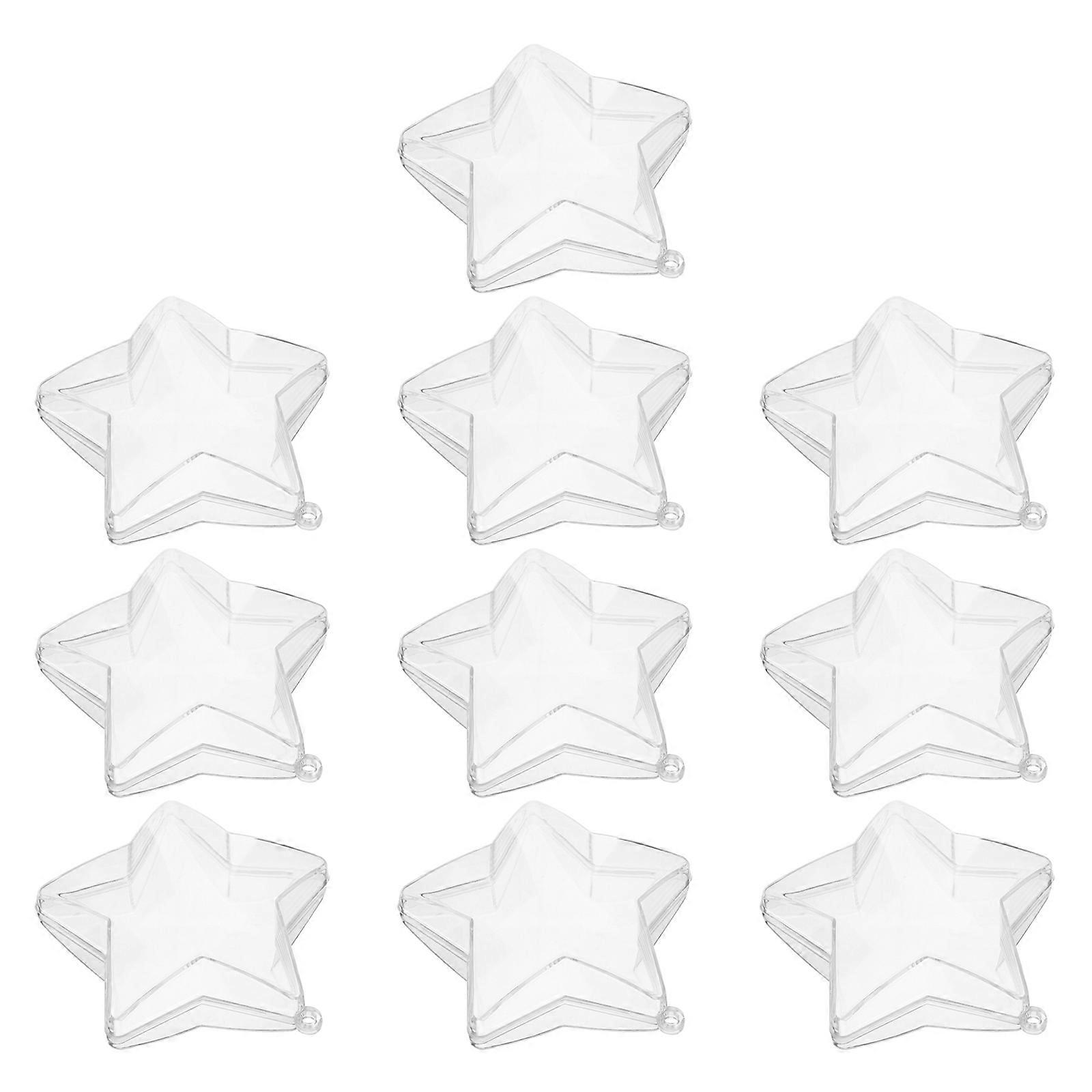Transparent Clear Plastic Star Ornaments for Fillable Candy Holders 20Pcs