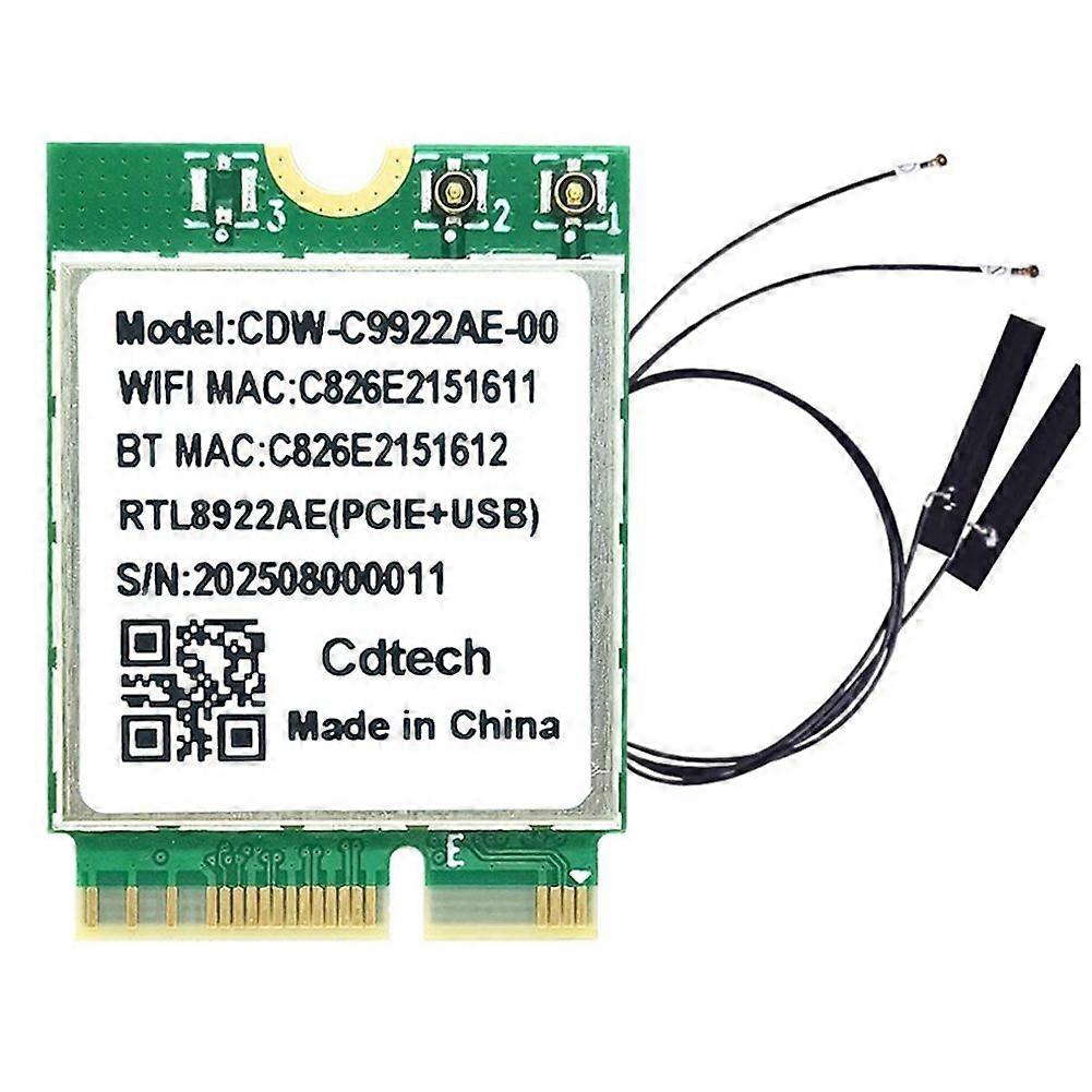 RTL8922AE WiFi7 Card Tri-Band 2.4G/5G/6G 6338Mbps Wireless Network Card Bluetooth 5.4 M.2 for Win10