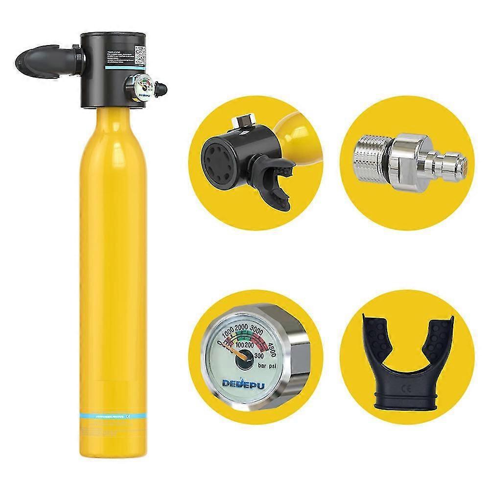 خزان غوص بالهواء المفتوح سعة 0.5 لتر ، وقت غوص لمدة 10 دقائق ، 3000 رطل لكل بوصة مربعة ، زجاجة مهر إنقاذ طوارئ محمولة للتنفس تحت الماء