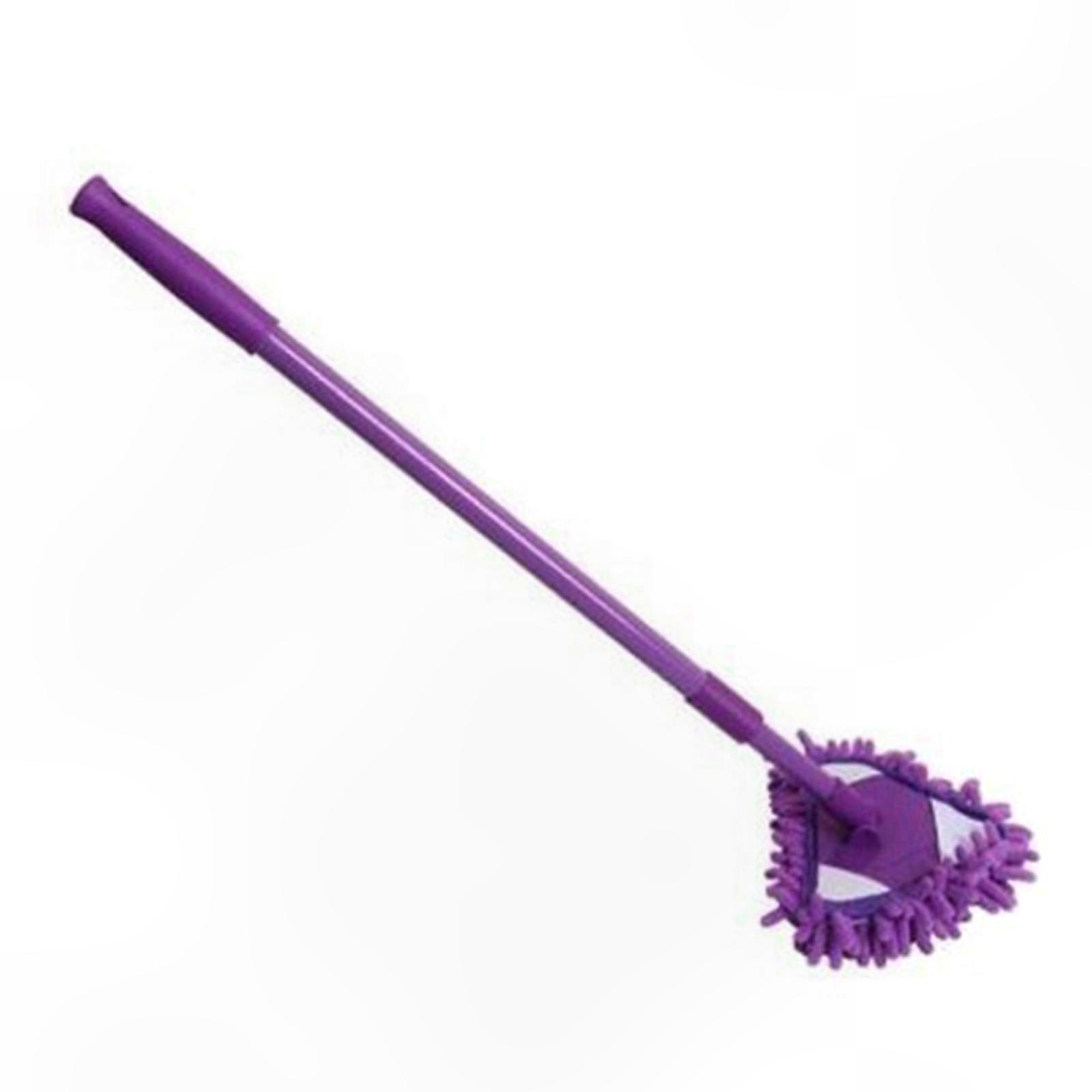 Micro-Chenille Spin Mop with Replaceable Triangle Head and Extension Handle for Easy Cleaning