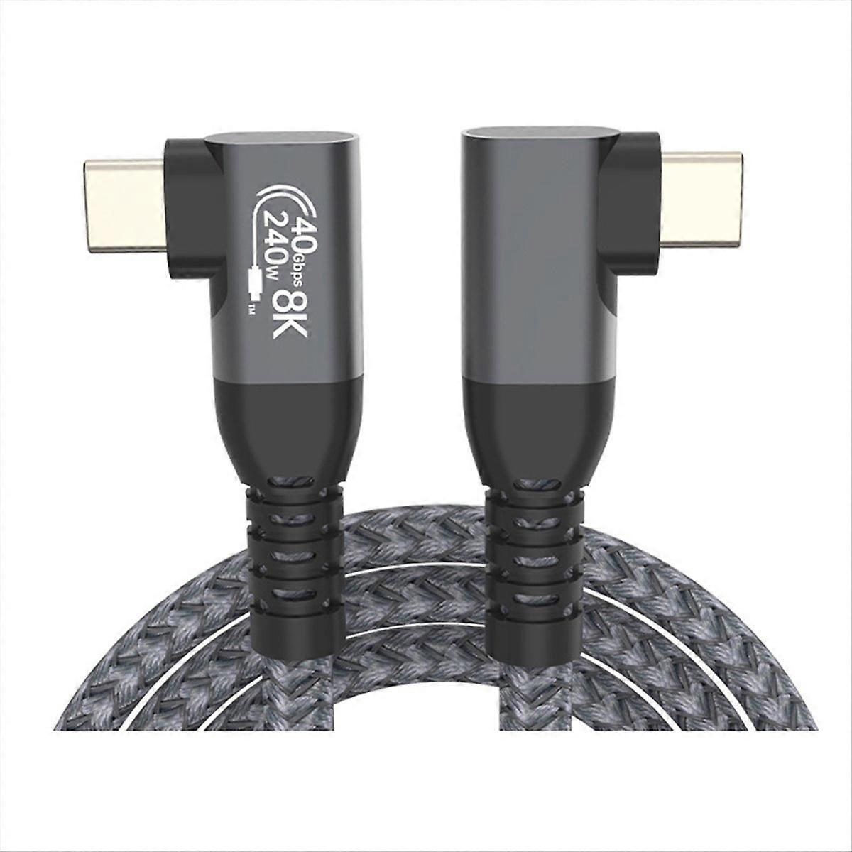 USB 4 90 Degree Angle Cable 40Gbps USB4 Elbow Type C Data  fer Cable USB C PD240W Fast Charging 