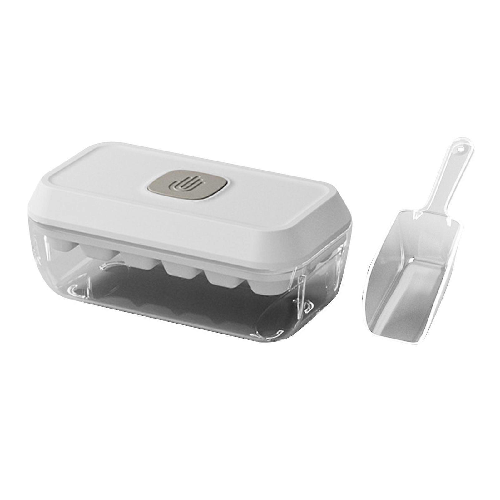 Jikaixiang Ice Cube Tray with Lid And Bin Press-Button Release Ice Mold for Freezer BPA-Free Ice Cube Maker for Drinks