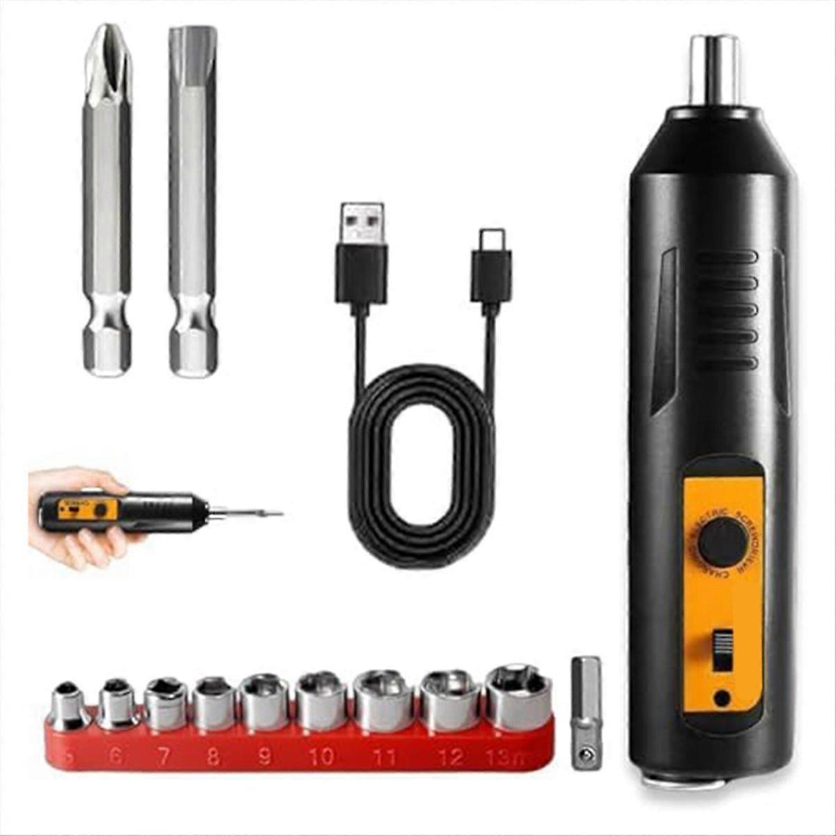 Electric Screwdriver,Automatic Home Repair Tool Kit with Led Light, A