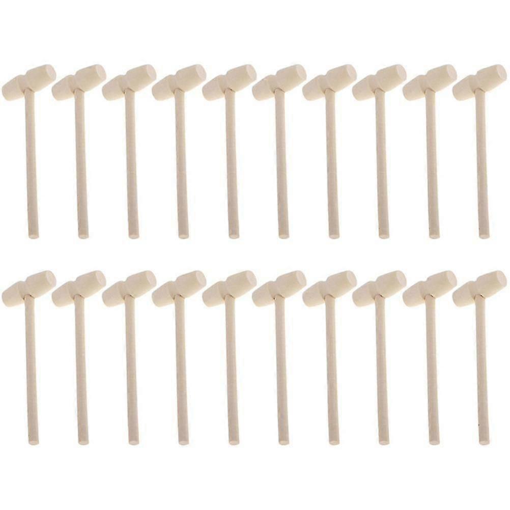 20pcs الخشب الصلب المطارق البسيطة ضرب هامر لعب لعبة تعليمية خلاقة (البيضاوي)