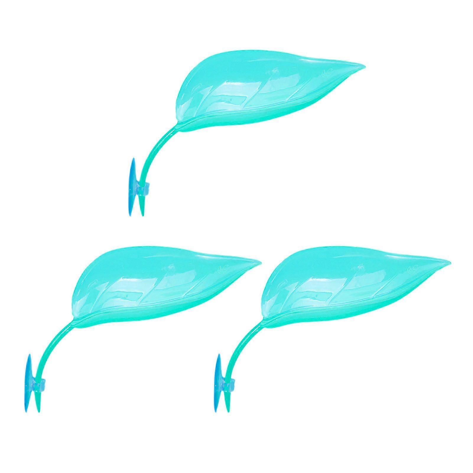 3 Pcs Turtle Basking Platform Leaf Shape Bearded Dragon Basking Platform with Suction Cups Tree Frog Tank Accessories for Leopard Gecko Tank Decor