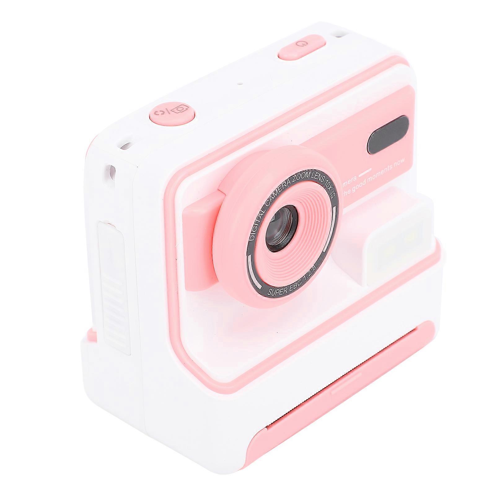Kids Instant Print Camera 48MP with Print Papers 2.4in Screen 1000mAh Battery Multi Zoom Selfie Digital Camera Pink 