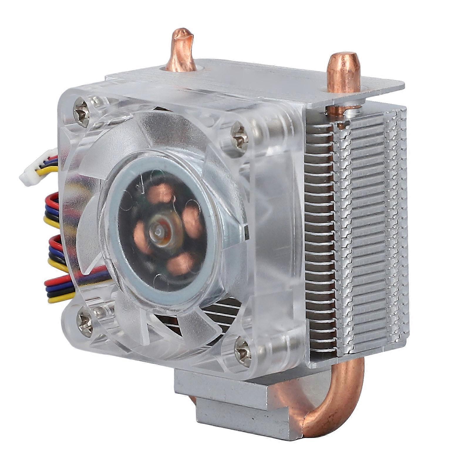 CPU Cooling Fan Aluminum Alloy Base 4pin Low Noise RGB LED CPU Cooler for Pi 5 DC 5V 