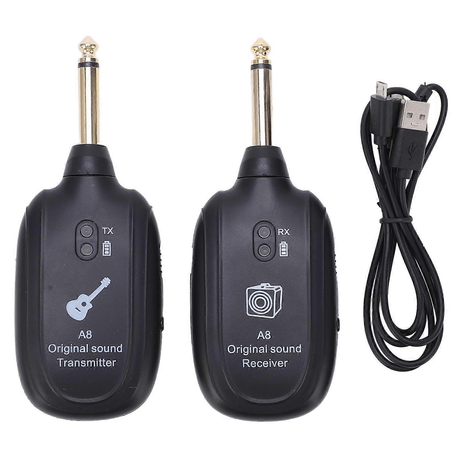 Wireless Guitar System Receiver Transmitter Rechargeable Pickup Accessory Set Kit