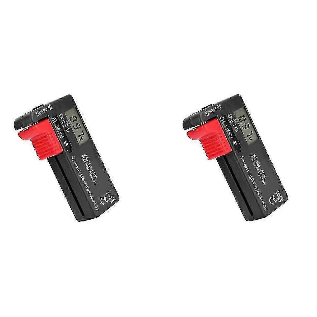 2X BT-168 PRO Battery Capacity Tester Digital Battery Checker Plastic Portable Cell Tester for AA 1.