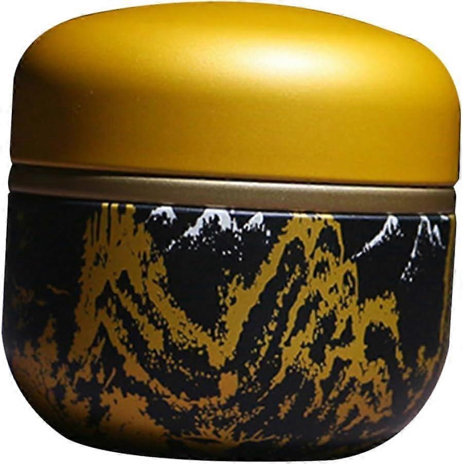 Tea Tin 4 Piece Set Round Tea Leaves Container Tinplate Metal Storage Jars Mini